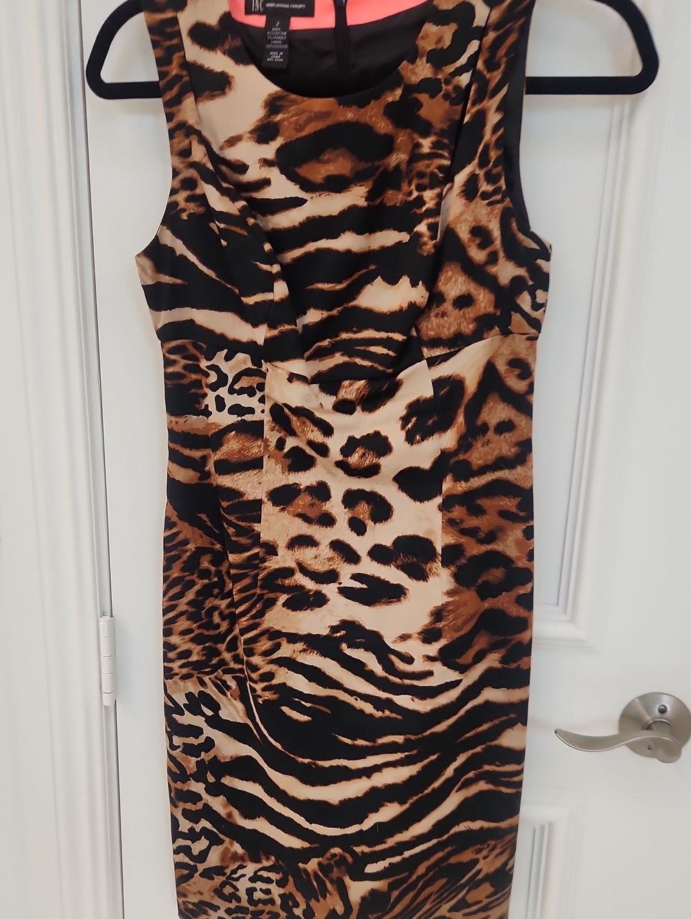 INC International Concepts Sleeveless Animal Print Midi Dress in Brown and Black